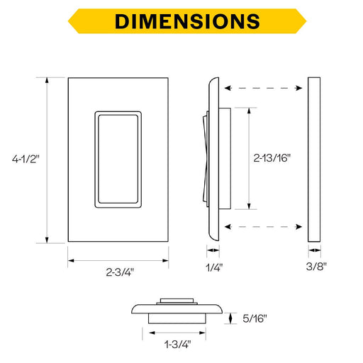 Halco - PSC-EO-WS-100-BLE - TruBlu Single Rocker Self-Powered Dimming Wall Controller product image