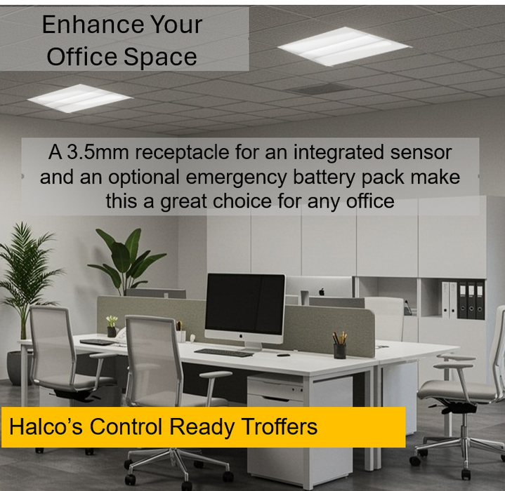 Halco - CBT-24-LS-CS-UNV - 2x4 Troffer Controls Ready Lumen & Color Select 0-10V Dim product image