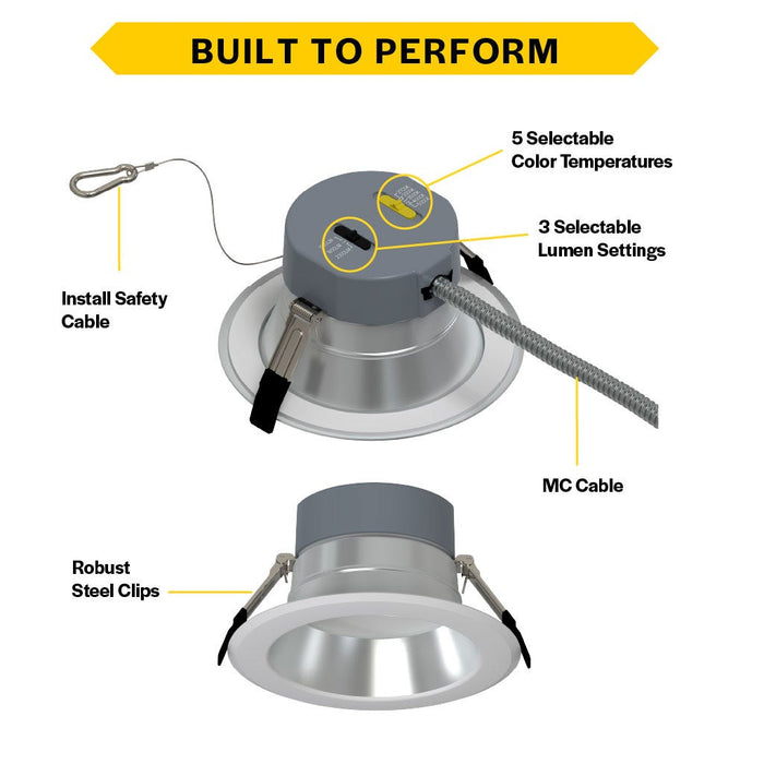 Halco - CDL-8-LS-CS-HZWH-DDV - Comm Retrofit Downlight 8" Lum & CCT Select Triac/0-10V Haze product image