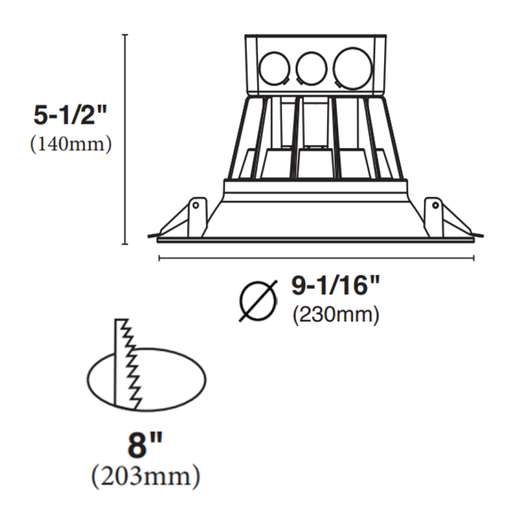 Halco - CDL8FR30/930/RTJB/LED - Commercial Retrofit Downlight 8" 30W 3000K Dimm Baffle J-Box product image