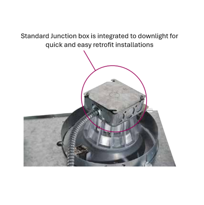 Halco - CDL8FR30/940/RTJB/LED - Commercial Retrofit Downlight 8" 30W 4000K Dimm Baffle J-Box product image