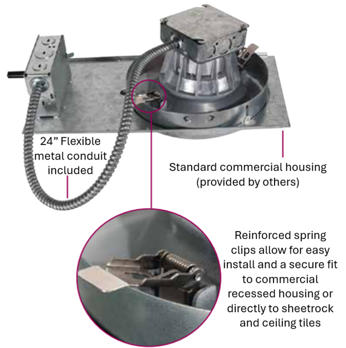 Halco - CDL8FR30/940/RTJB/LED - Commercial Retrofit Downlight 8" 30W 4000K Dimm Baffle J-Box product image