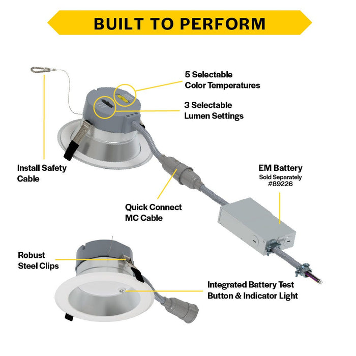 Halco - CDLEM-10-LS-CS-HZWH-DDV - Comm Retrofit DL EM Ready 10" Lum & CCT Select Triac/0-10V HZ product image