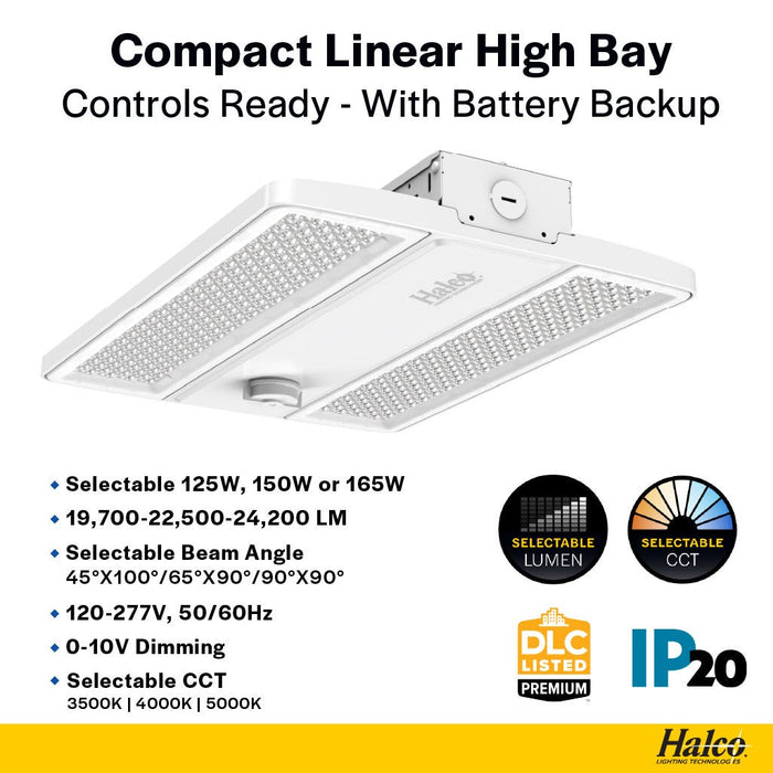 Made To Order Halco - CLHB-2-LS-CS-U-EM - Controls Ready with EM CLHB-2 Lum & Color Select Z10 Adj Beam Angle Halco Lighting Technologies