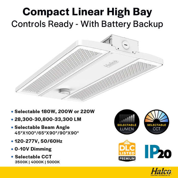 Made To Order Halco - CLHB-3-LS-CS-U-EM - Controls Ready with EM CLHB-3 Lum & Color Select Z10 Adj Beam Angle Halco Lighting Technologies
