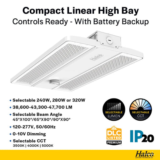 Made To Order Halco - CLHB-4-LS-CS-U-EM - Controls Ready with EM CLHB-4 Lum & Color Select Z10 Adj Beam Angle Halco Lighting Technologies