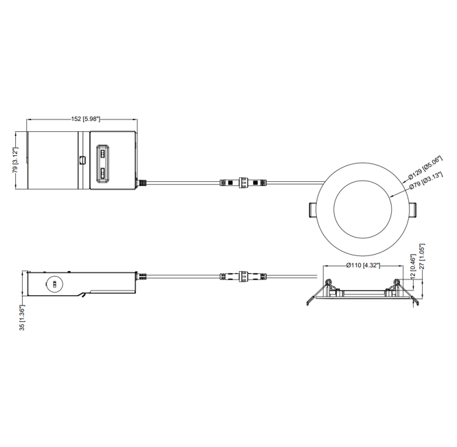 Halco - CSDL-4-LS-CS-ST-DDV - Commercial Slim Downlight 4in 13W Lumen-Color Select 660-1075lm Smooth Dimm product image