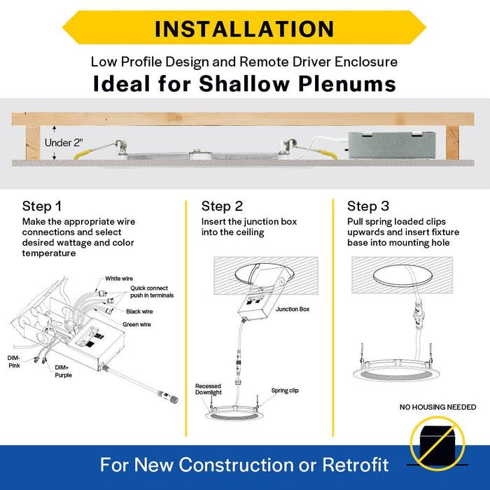 Halco - CSDL-4-LS-CS-BT-DDV - Commercial Slim Downlight 4in 13W Lumen-Color Select 660-1075lm Baffle Dimm product image