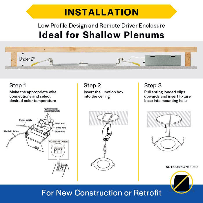 Halco - DFDLS3-8-CS-BT - LED Direct Fit Slim Downlight 3in 6W CCT Select Baffle Trim product image