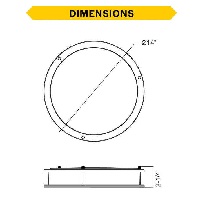 Halco - FM-DR14-CS-BN-120V - Double Ring Flush Mount 14" CCT Select WH/Nickel Triac Dim product image
