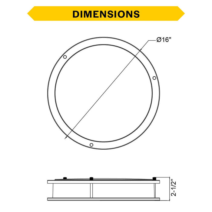 Halco - FM-DR16-CS-BN-120V - Double Ring Flush Mount 16" CCT Select WH/Nickel Triac Dim product image