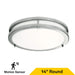 Halco - FM-DR14-CS-BN-120V-MW - Double Ring Flush Mount 14" w/MS CCT Select White/Nickel Dim product image