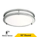 Halco - FM-DR16-CS-BN-120V-MW - Double Ring Flush Mount 16" w/MS CCT Select White/Nickel Dim product image