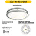 Halco - FM-DR12-CS-BN-120V - Double Ring Flush Mount 12" CCT Select WH/Nickel Triac Dim product image