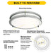 Halco - FM-DR12-CS-BN-120V-MW - Double Ring Flush Mount 12" w/MS CCT Select White/Nickel Dim product image