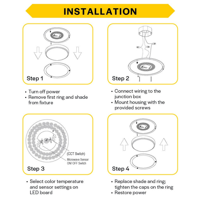 Halco - FM-DR16-CS-BN-120V-MW - Double Ring Flush Mount 16" w/MS CCT Select White/Nickel Dim product image
