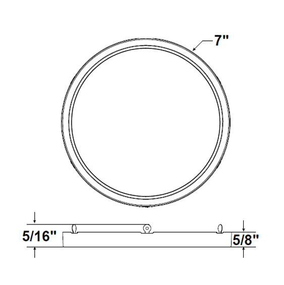 Halco - DSK-7-TRM-BN - Surface Mount Disk 7in Round Trim Brushed Nickel product image