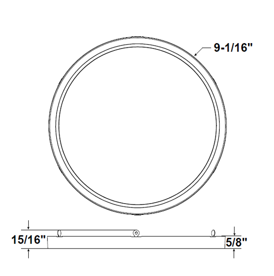 Halco - DSK-9-TRM-BK - Surface Mount Disk 9in Round Trim Black product image