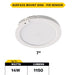 Surface Downlights Halco - DSK-7-CS-120V-PIR - Surface Disk 7in 14W 1150L 5-CCT 120V Triac Non-Dim PIR Halco