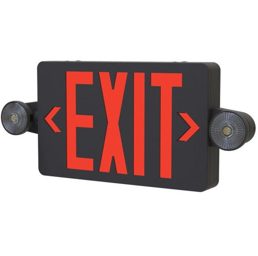 Halco - EMG-EXC-BK-RG - LED Exit / EM Light Combo Black Thermoplastic Red/GRN Sng/DBL Face product image