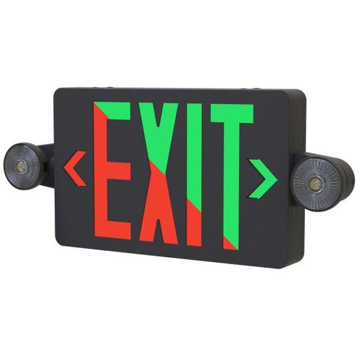Halco - EMG-EXC-BK-RG-RC - LED Exit / EM Light Combo Black Thermoplastic Red/GRN Sng/DBL - RC product image