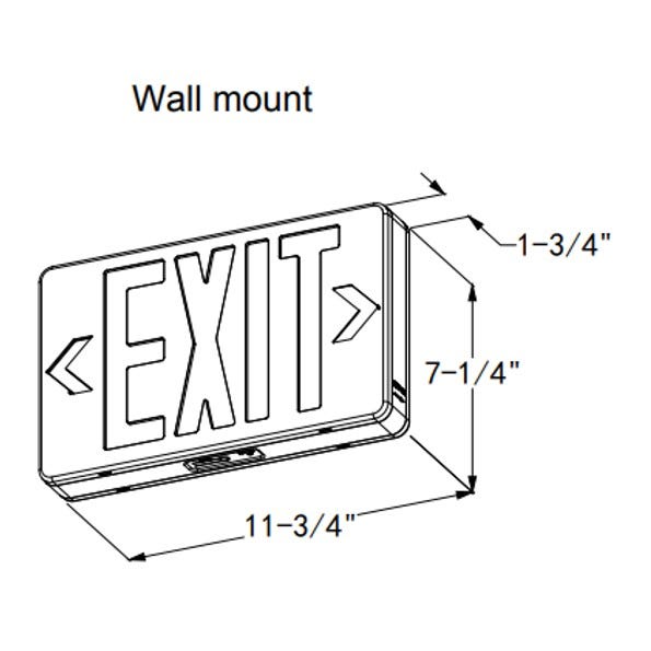 Halco - EMG-EXE-BK-RG-RC - LED Exit Sign Black Thermoplastic Red/Green Sng/Dbl with RC product image