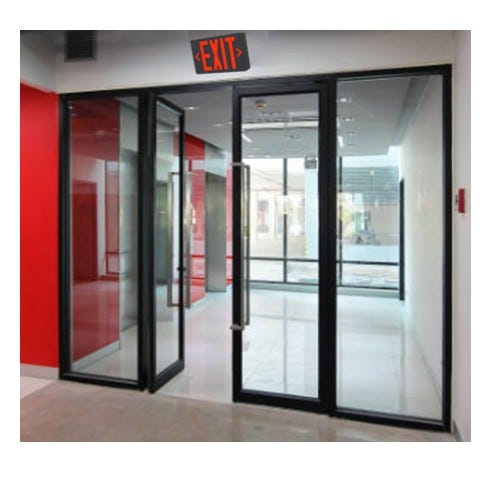 Halco - EMG-EXE-BK-RG-RC - LED Exit Sign Black Thermoplastic Red/Green Sng/Dbl with RC product image