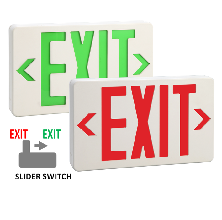 Halco - EMG-EXE-WH-RG - Emergence LED Exit Sign Red/Green Single/Double Face product image