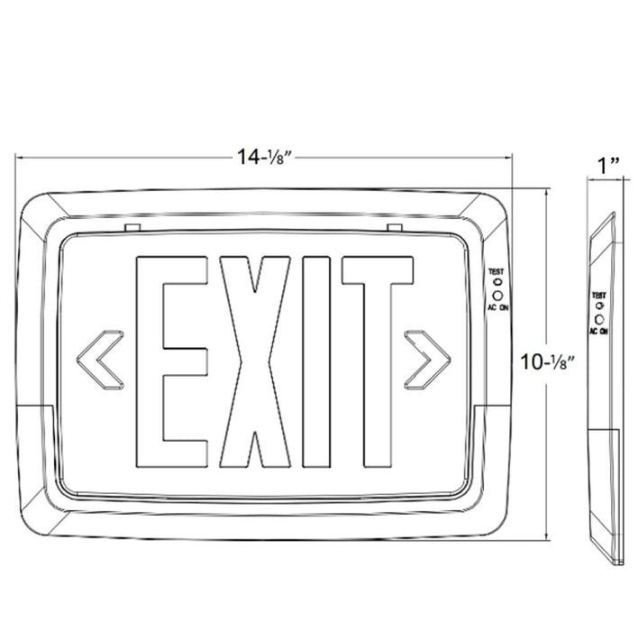 Halco - EMG-LPCU-R-WH - Low Profile Exit & Emergency Combo Single Face Red Legend White Housing product image