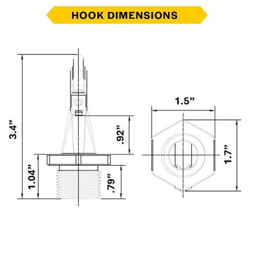 Halco - HRHB-34-HOOK - NPS 3/4" Male Steel Hook for use with Junction Box 30260 product image