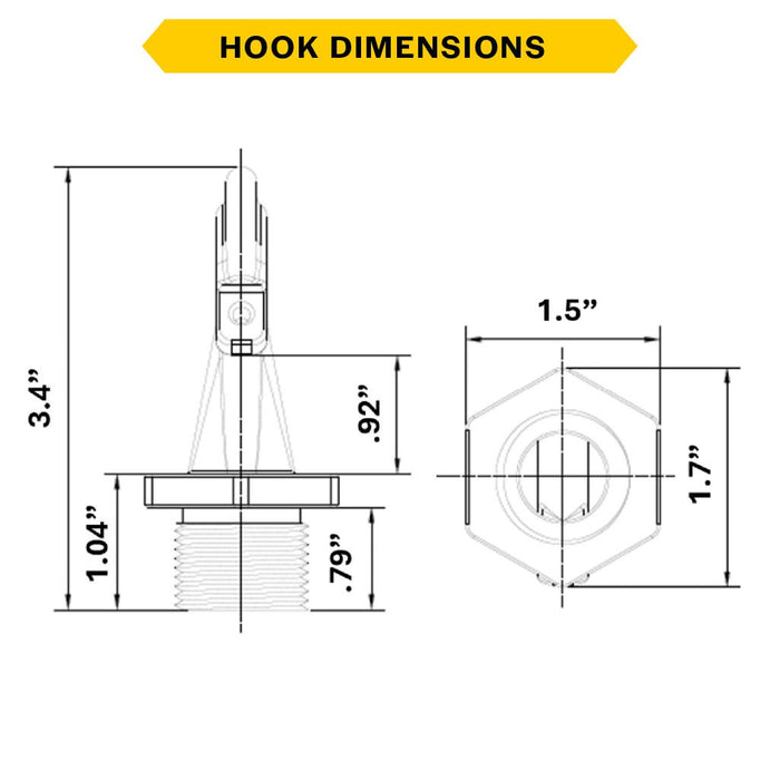 Halco - HRHB-34-HOOK - NPS 3/4" Male Steel Hook for use with Junction Box 30260 product image