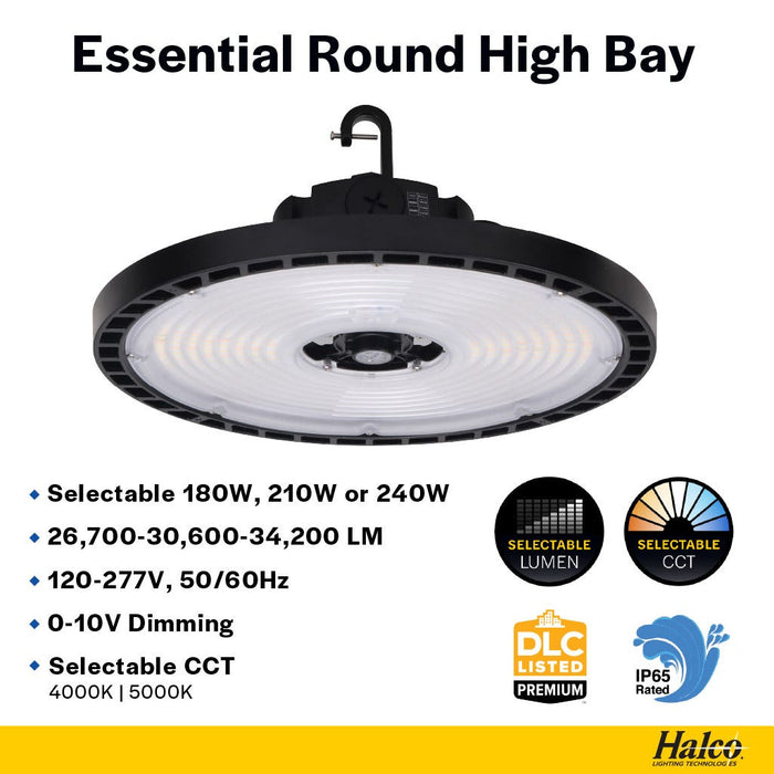 Halco - ERHB-4-LS-CS-U - Essential Round Highbay Controls Ready Lum/CCT Select 34K LM product image