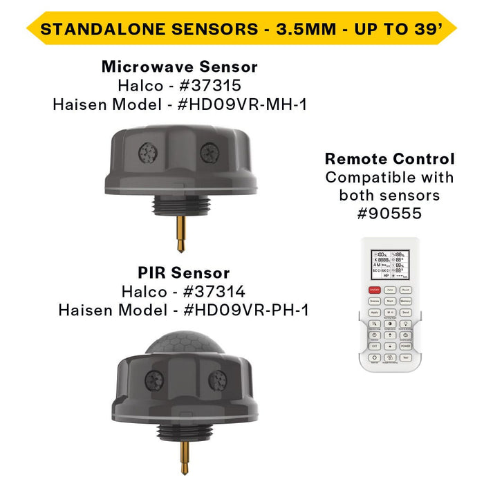 Halco - HSN-SEN-MS-DAY-010-3.5-BK - Haisen Microwave Sensor 3.5mm Dim PC Daylight Harvest 39' product image