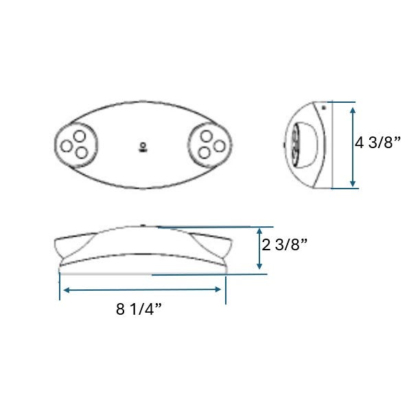 Halco - EV-EME-R-BK - Emergency LED Light Unit Black Thermoplastic 2 Round Heads product image
