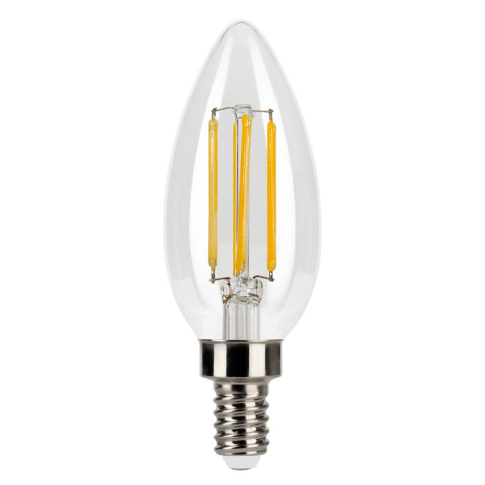 LED Filament Bulbs Halco - LSB11-CL-FLED4-927-E12-D - LED Filament B11 E12 2700K 60W-equiv Clear 3-Step Dim T20 Halco Lighting Technologies