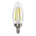 LED Filament Bulbs Halco - 9B11-CL-FLED4-950-E12-D - LED Filament B11 E12 5000K 800L 75W-equiv Clear Dim T20 Halco Lighting Technologies