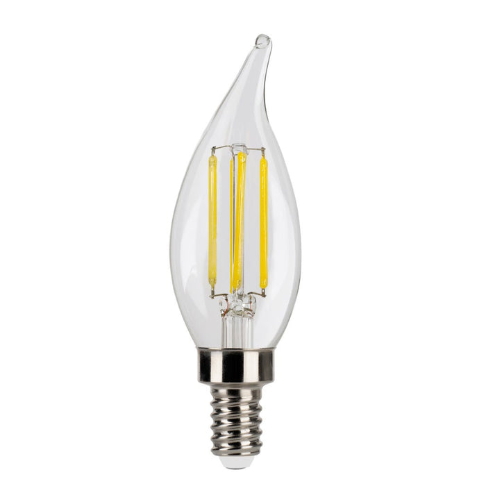 LED Filament Bulbs Halco - LSCA11-CL-FLED4-930-E12-D - LED Filament CA11 E12 3000K 60W-equiv Clear 3-Step Dim T20 Halco Lighting Technologies