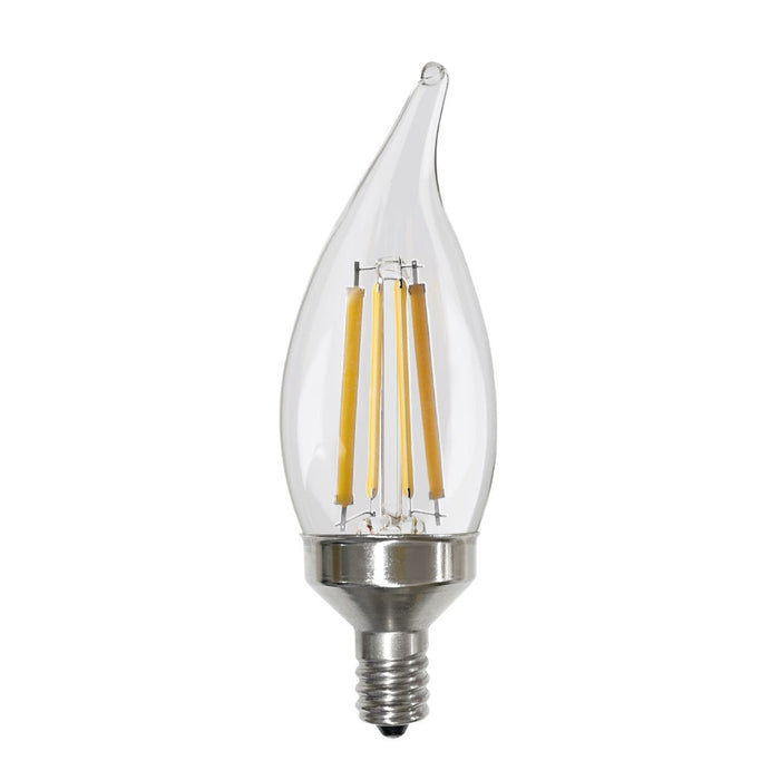 LED Filament Bulbs Halco - 9CA11-CL-FLED4-927-E12-D - LED Filament CA11 E12 2700K 800L 75W-equiv Clear Dim T20 Halco Lighting Technologies