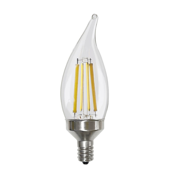 LED Filament Bulbs Halco - 9CA11-CL-FLED4-930-E12-D - LED Filament CA11 E12 3000K 800L 75W-equiv Clear Dim T20 Halco Lighting Technologies