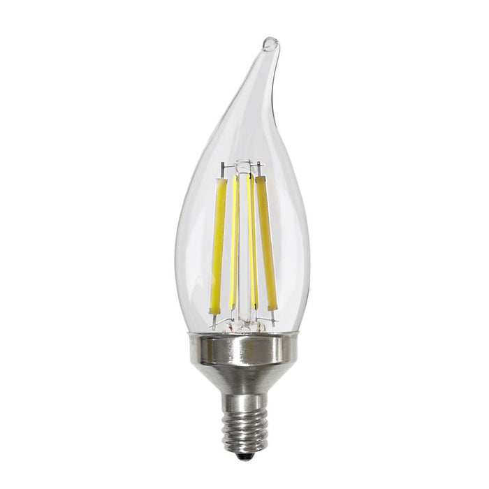 LED Filament Bulbs Halco - 9CA11-CL-FLED4-950-E12-D - LED Filament CA11 E12 5000K 800L 75W-equiv Clear Dim T20 Halco Lighting Technologies