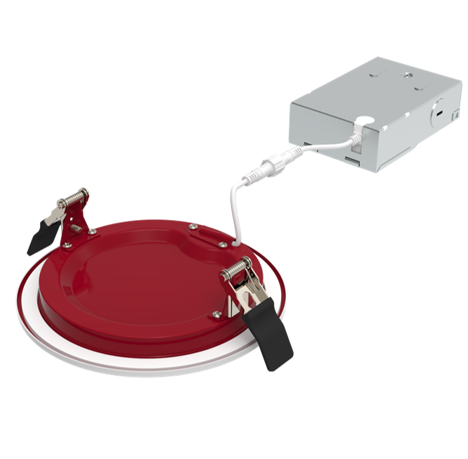 Halco - FRSDL-6-CS-BT-120V - Fire Rated 6in Slim Downlight Color Select 15W 1250L Baffle Dimm product image