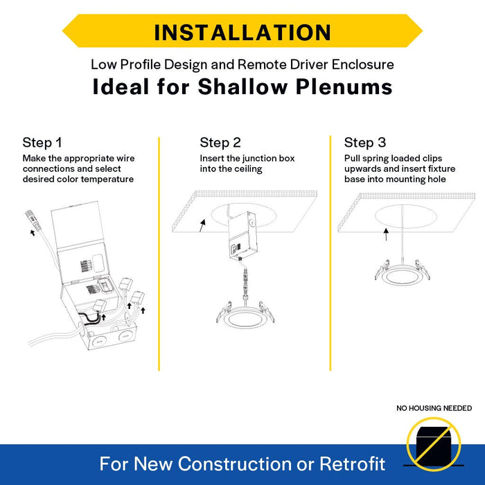 Halco - FRSDL-4-CS-BT-120V - Fire Rated 4in Slim Downlight Color Select 11W 900L Baffle Dimm product image