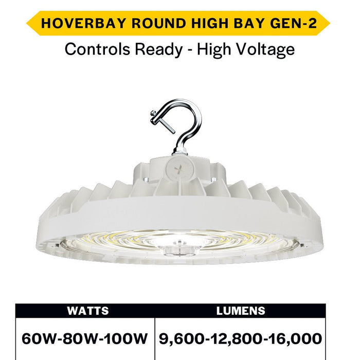Made to Order Halco - HRHB-1-LS-CS-H-WH - Hoverbay HV HRHB-1 Lumen & 3-CCT Select Adj Beam CNTL-RDY WH Halco Lighting Technologies