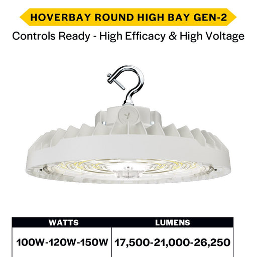 Made to Order Halco - HRHB-2-LS-CS-H-HE-WH - Hoverbay HV-HE HRHB-2 Lum & 3-CCT Select Adj Beam CNTL-RDY WH Halco Lighting Technologies