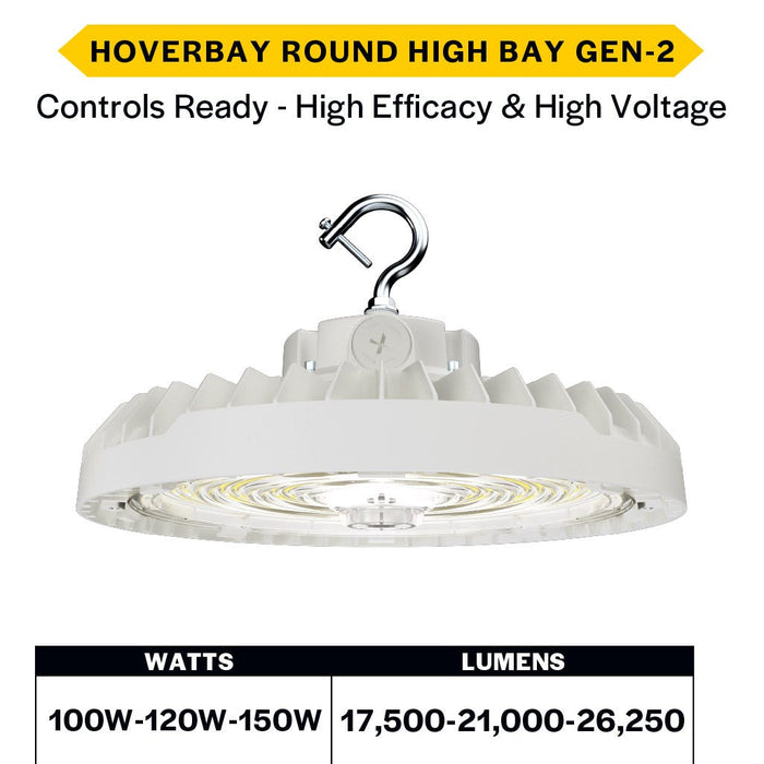 Made to Order Halco - HRHB-2-LS-CS-H-HE-WH - Hoverbay HV-HE HRHB-2 Lum & 3-CCT Select Adj Beam CNTL-RDY WH Halco Lighting Technologies