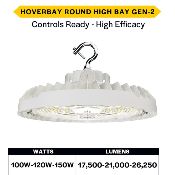 Made to Order Halco - HRHB-2-LS-CS-U-HE-WH - Hoverbay HE HRHB-2 Lumen & 3-CCT Select Adj Beam CNTL-RDY WH Halco Lighting Technologies