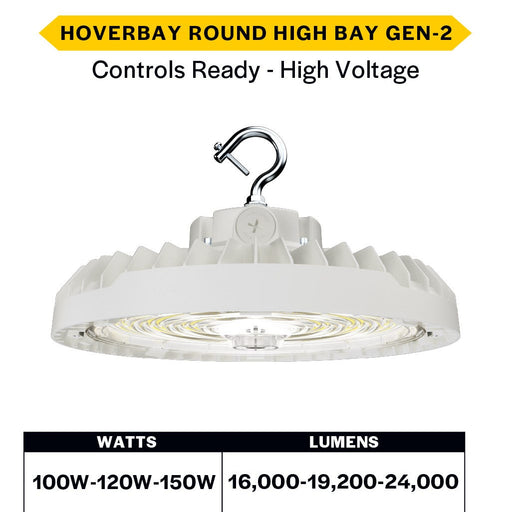 Made to Order Halco - HRHB-2-LS-CS-H-WH - Hoverbay HV HRHB-2 Lumen & 3-CCT Select Adj Beam CNTL-RDY WH Halco Lighting Technologies