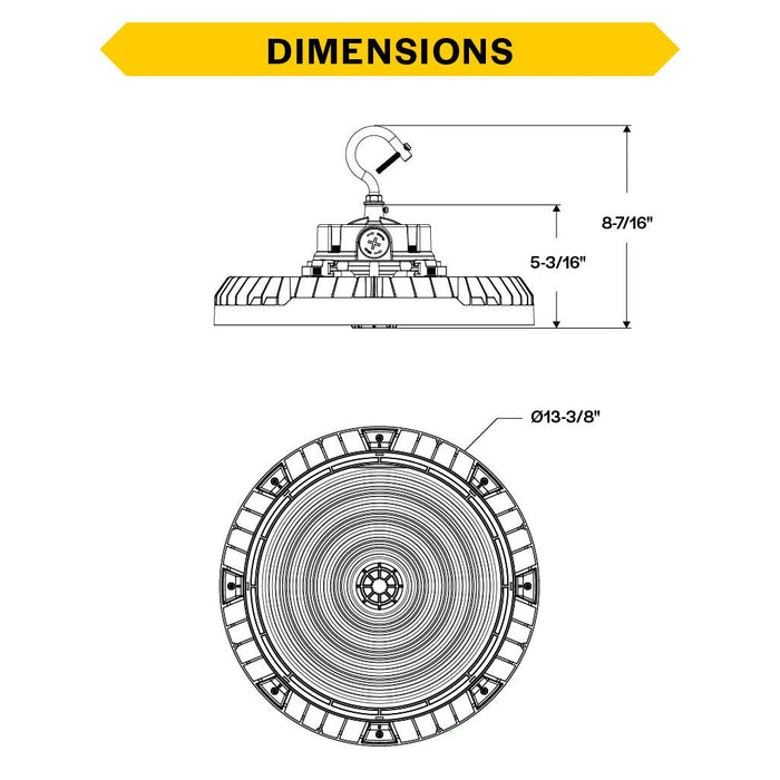 Halco - HRHB-3-LS-CS-U-BL - Hoverbay Lumen & 3-CCT Select 32K LM Adj Beam CNTL-Ready BL product image