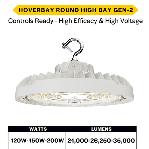 Made to Order Halco - HRHB-3-LS-CS-H-HE-WH - Hoverbay HV-HE HRHB-3 Lum & 3-CCT Select Adj Beam CNTL-RDY WH Halco Lighting Technologies