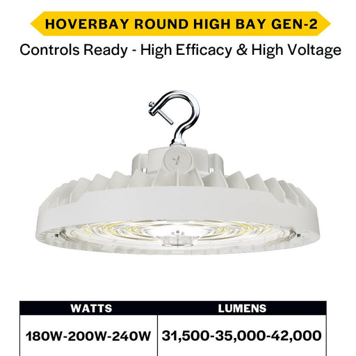 Made to Order Halco - HRHB-4-LS-CS-H-HE-WH - Hoverbay HV-HE HRHB-4 Lum & 3-CCT Select Adj Beam CNTL-RDY WH Halco Lighting Technologies